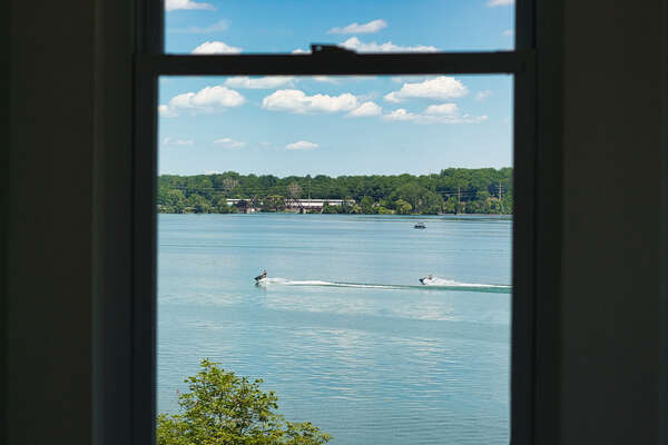 View through just one of the many windows in the sunroom!! Rent a Kayak or Pontoon Boat from a nearby marina or take a wine tour FROM the water!