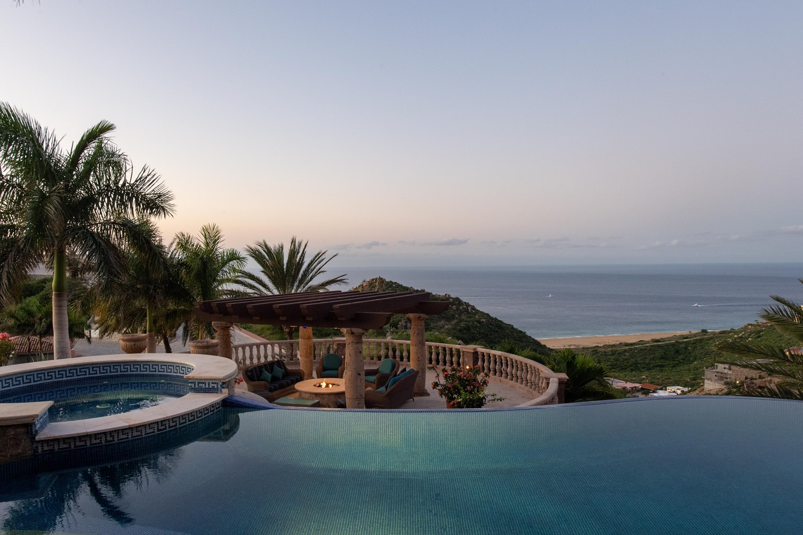 View of the ocean from the infinity pool outside of this Los Cabos villa.