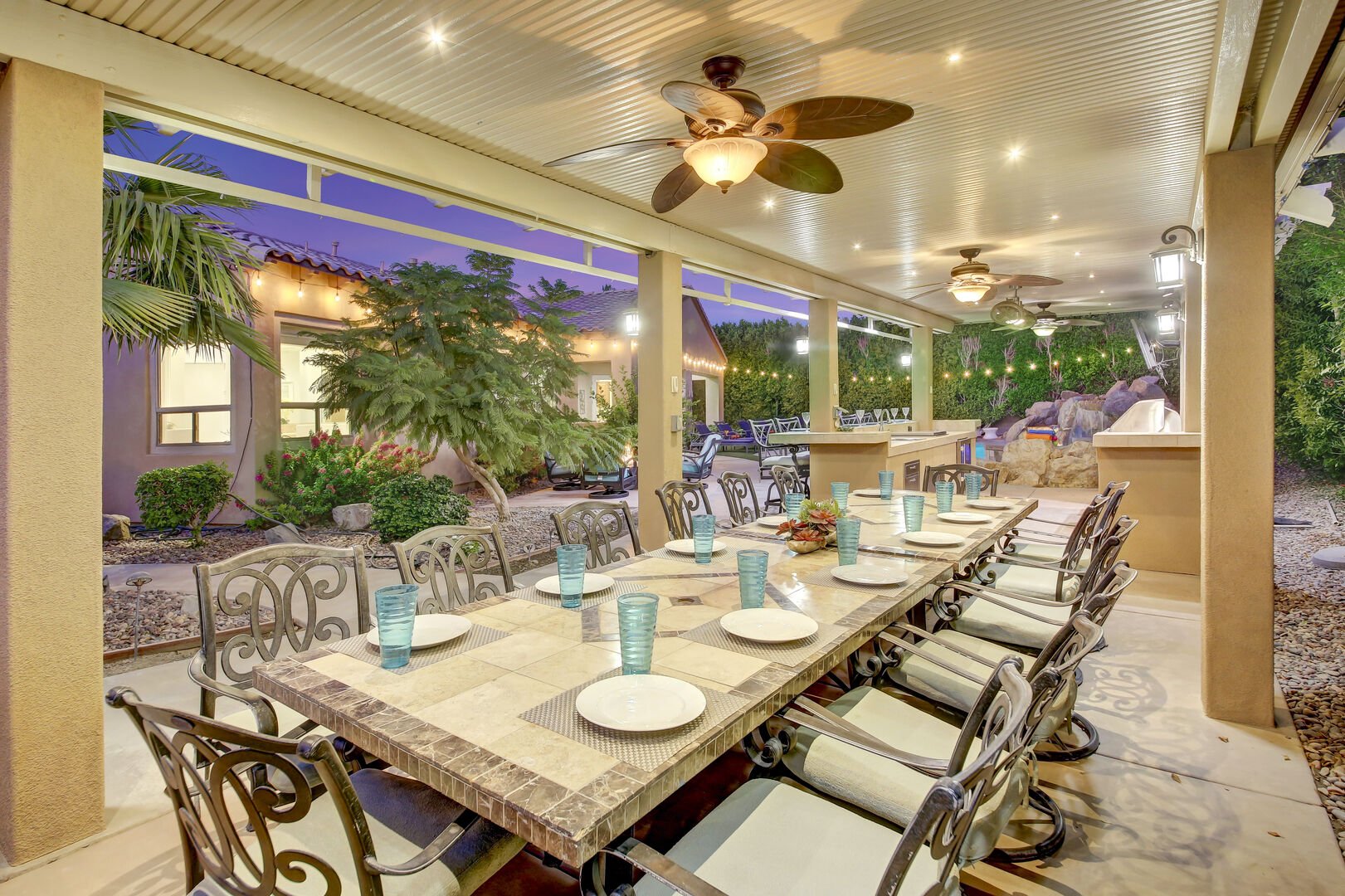 Outdoor dining space is perfect for larger groups!