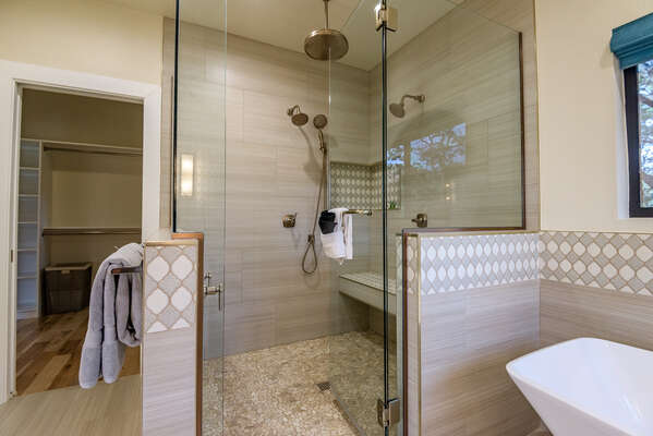 Extra Large Spa-like Shower with Four Shower Heads!