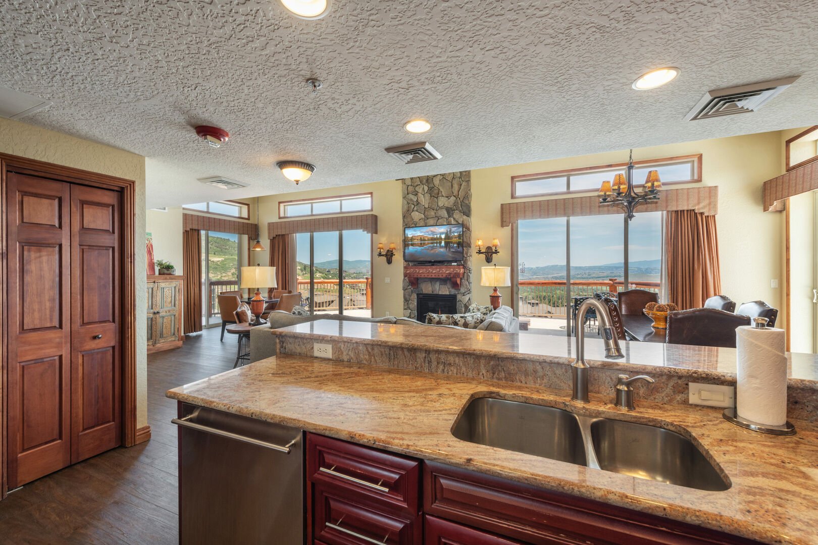 Breathtaking views from the kitchen.