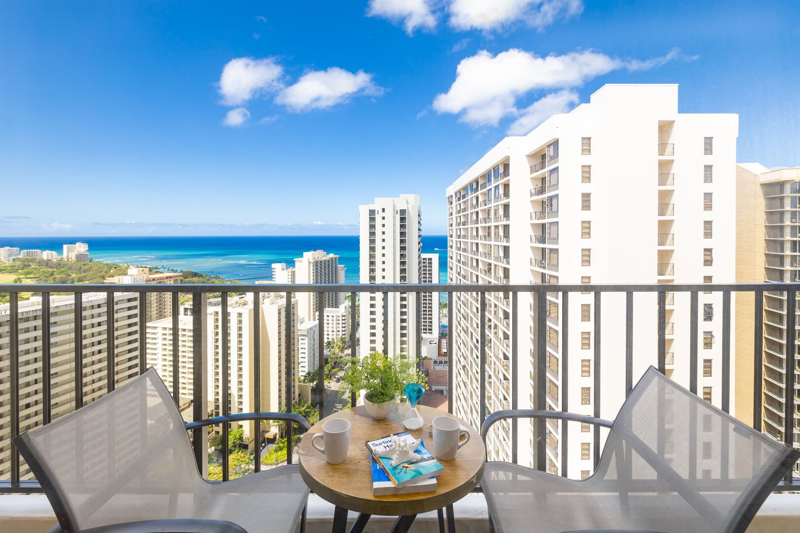 Enjoy gorgeous ocean view from the balcony.