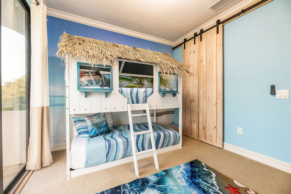 Kids will feel like they are in their very own beach house while sleeping in the custom bunk bed