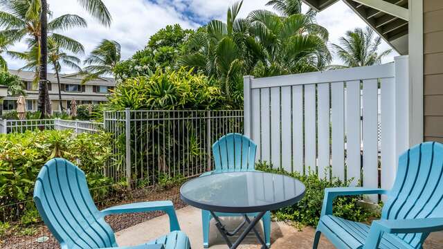 Private Lanai with Seating for Four