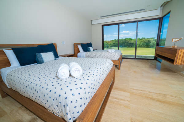 Bedroom 4 with 2 Queen Beds, Ensuite Bathroom and private balcony