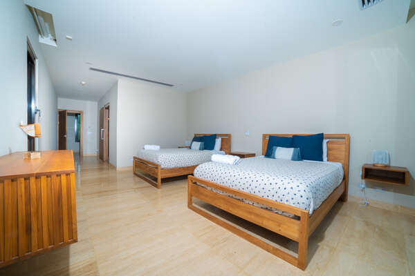 Bedroom 4 with 2 Queen Beds, Ensuite Bathroom and private balcony