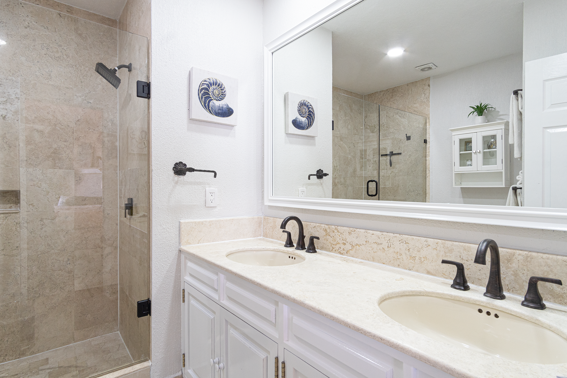 The large master bath has dual sinks!