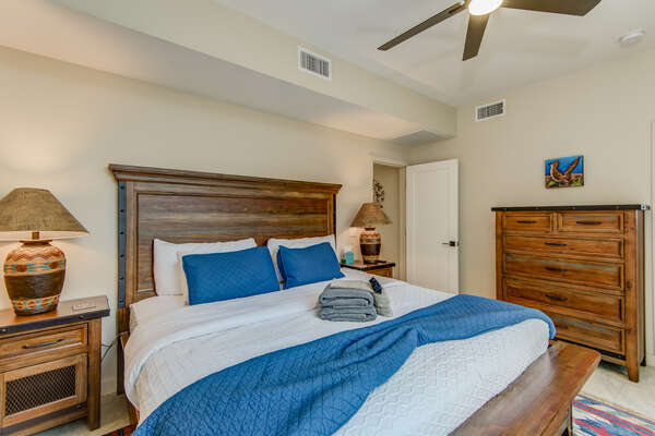 Master Bedroom with a King Bed and Private Bath