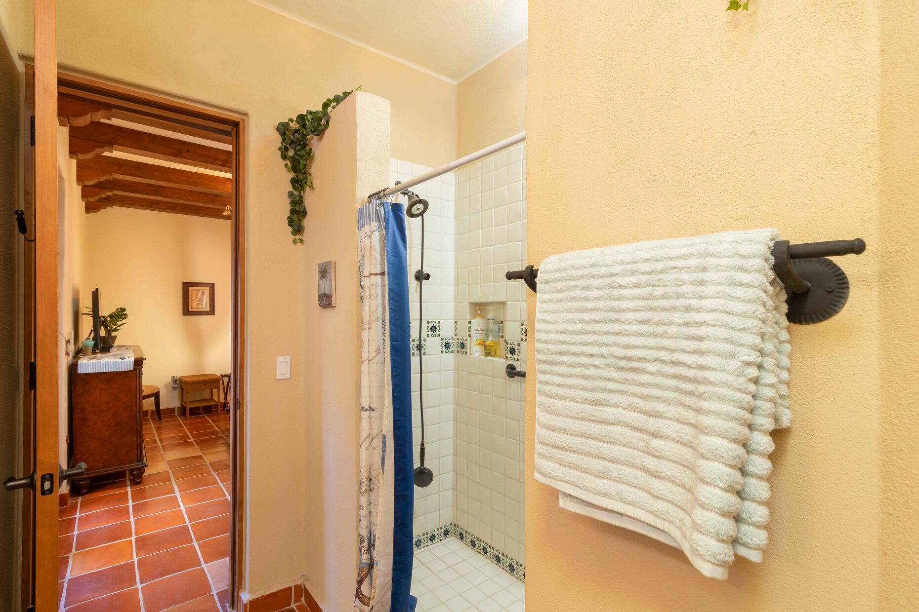 Full Downstairs Bathroom / Vanity Mirror / Shower/ Beach Towels
