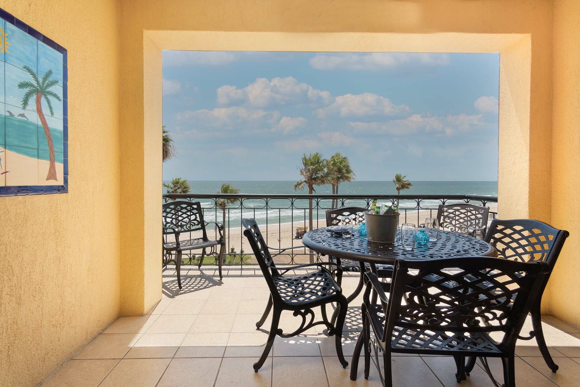 The patio puts you above the waves, enjoying life!