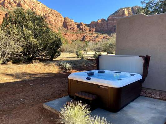 Private Hot Tub with Up Close Red Rock Views