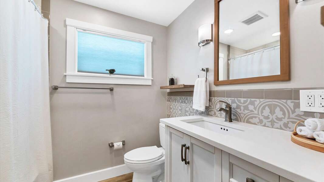 Second bathroom with tub/shower combo