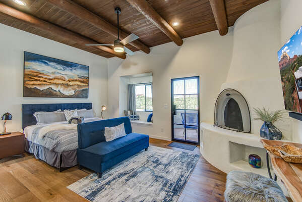 Master Bedroom with a King Bed, Patio Access and Of Course, Stunning Views