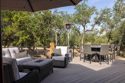 Magnolia Deck with Patio Seating and Fire Table