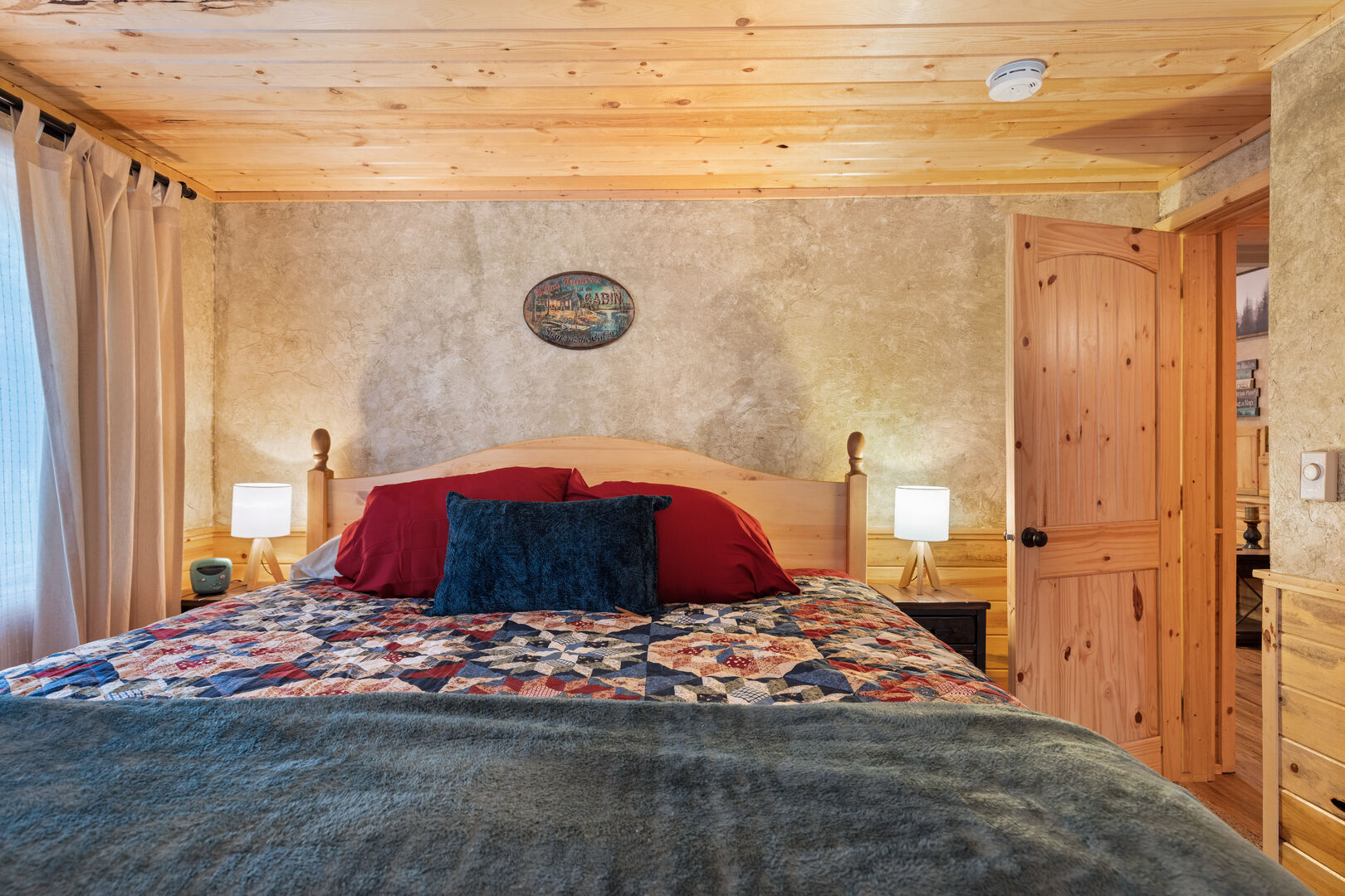 Hayloft Hollow ~ bedroom #1 on main level w/ king bed