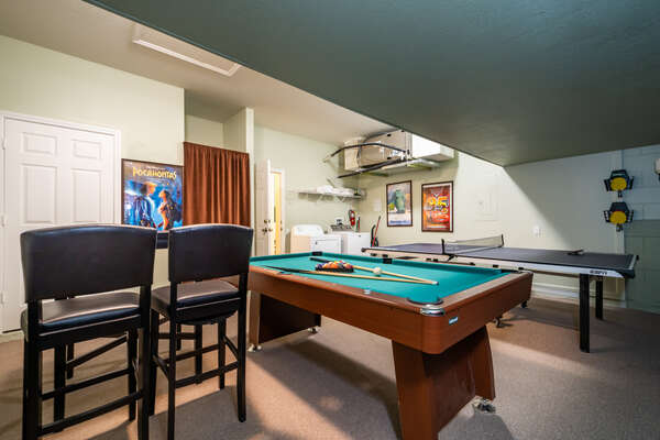 alternate view of games room showing pool table