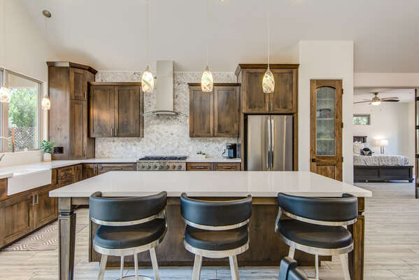 Gourmet Kitchen with Island Seating for Three