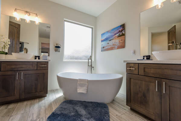 Master Bath with Dual Vanities and a Soaking Tub