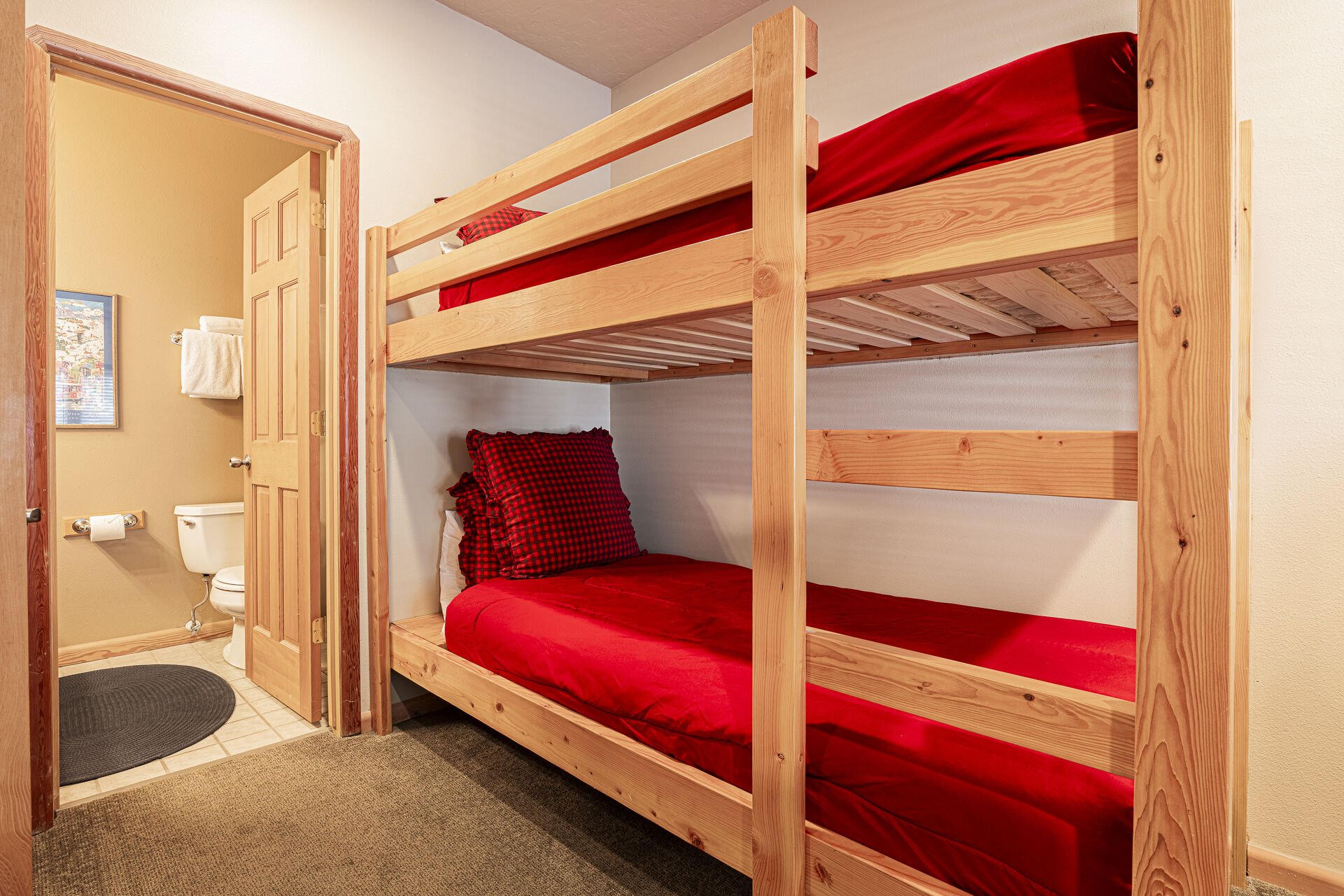 Level 1 - Bedroom 4 with Twin Over Twin Bunk Bed and Two Additional Twin Beds, a 24