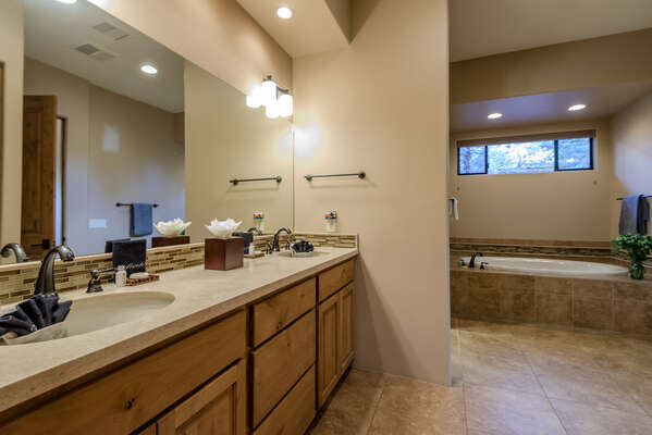 Master Bath with Dual Stone Counter Sinks