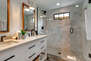 Grand Master Bath with Double Vanities and a Large Tile/Glass Shower