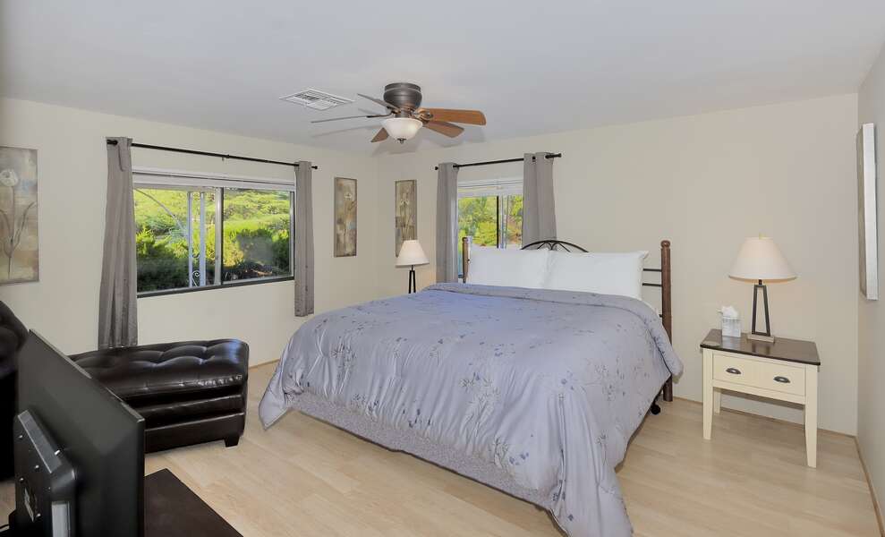 Master bedroom with comfy king bed