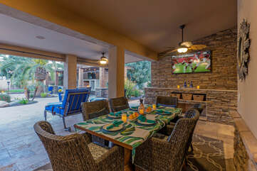 A prized gathering place for wining, dining or cheering for your favorite team on the outdoor TV.