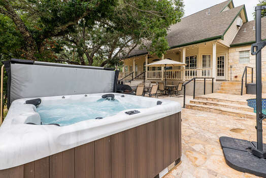 Private above ground hot tub