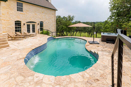 Private pool and hot tub