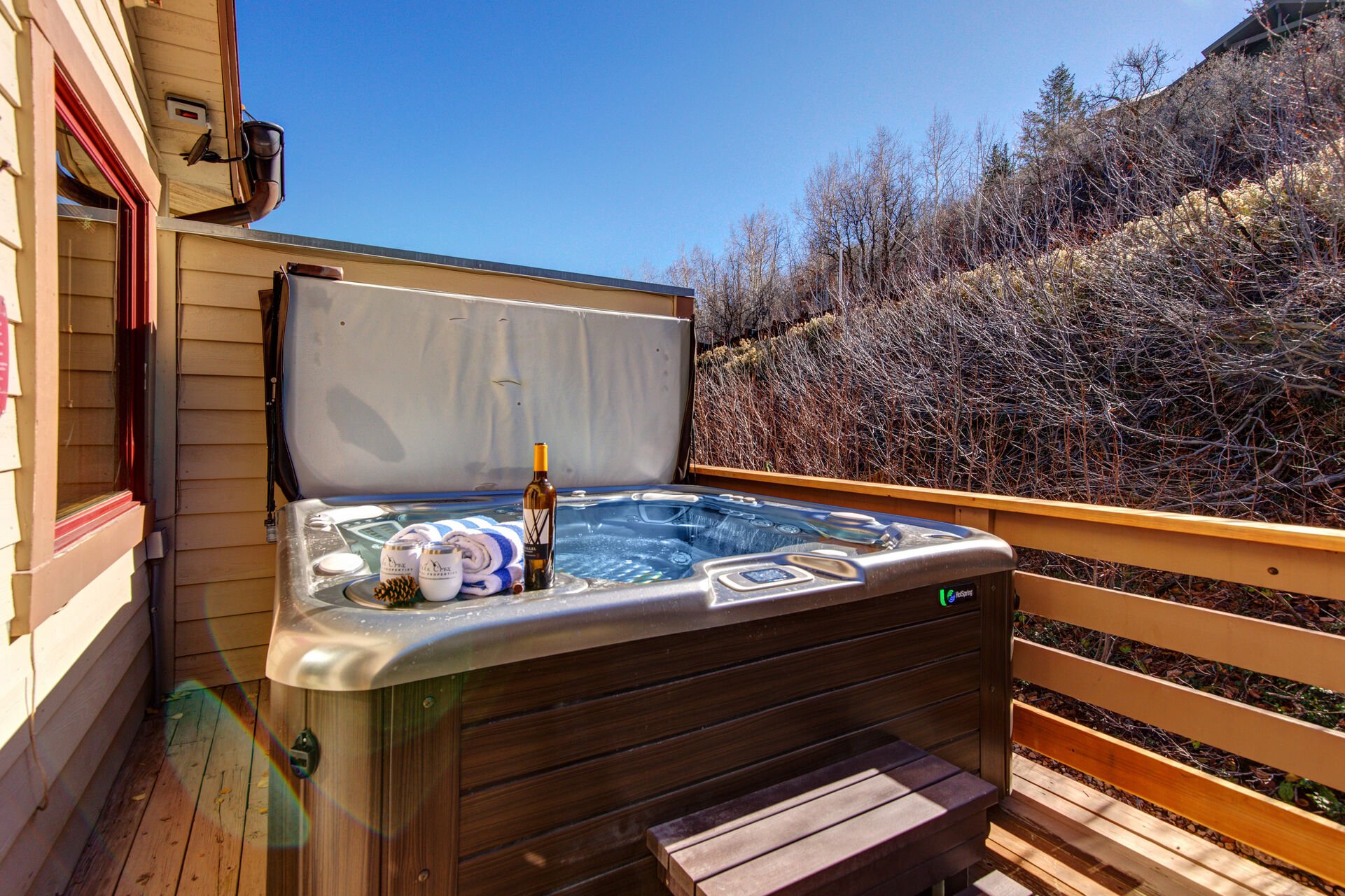 Private Deck with a Soothing Hot Tub