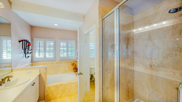 Master Bath with Walk-in Shower and Large Soaking Tub