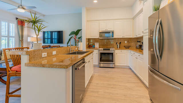 Fully Equipped Kitchen with New Stainless Appliances