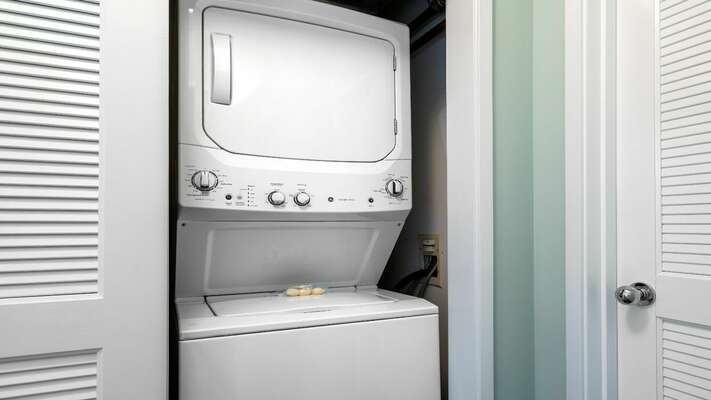 There is a washer and dryer for you to use, so you can pack lightly!