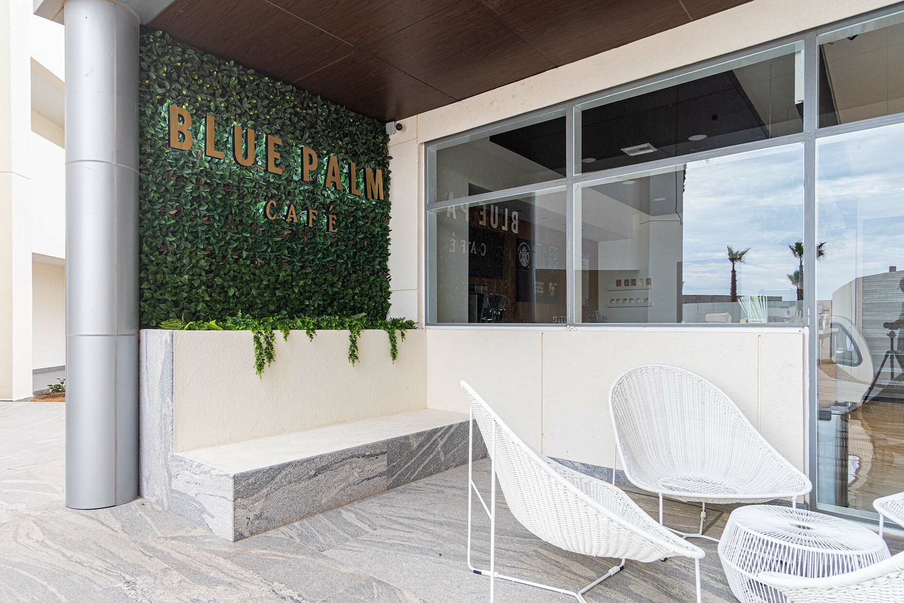 Blue Palm Cafe is a coffee lovers favorite, serving up Starbucks.