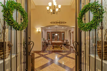 Foyer is a sneak peek at the stylish decor in our well appointed home.