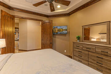 Enter Bedroom 3 via the French doors and settle in for a night of peaceful slumber.