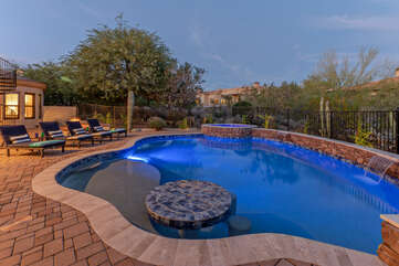 Welcome to SOL ESCAPE, our 6 BR, 3.5 BA, Las Sendas home with resort amenities.