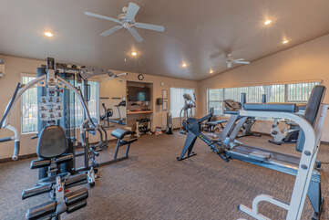 Stay fit on your vacation by working out at the community clubhouse.