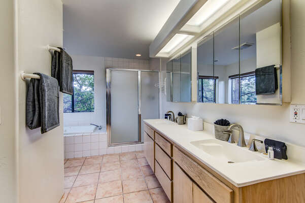Master Bath with Two Sinks, Jetted Tub and Shower