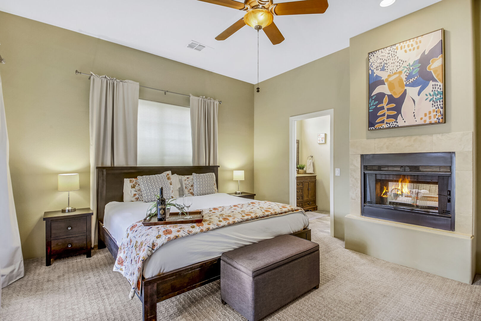 Master Suite 1 is located next to the entrance and features a King-sized Bed.