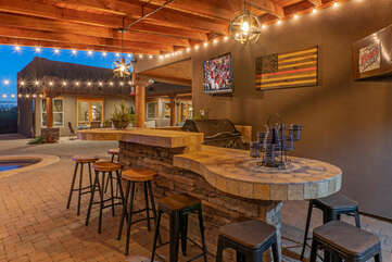 The perfect place to sip your choice of adult beverages and watch TV.