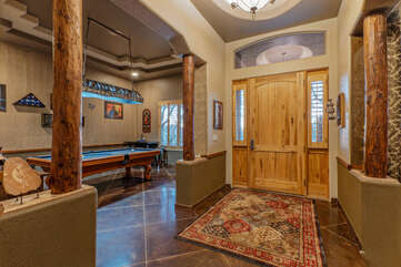 Entrance foyer welcomes you to our elegant and comfortable one story home with 4 BRs and 2.5 BAs.