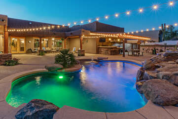 Enjoy year round swimming in the private pool with optional heat.