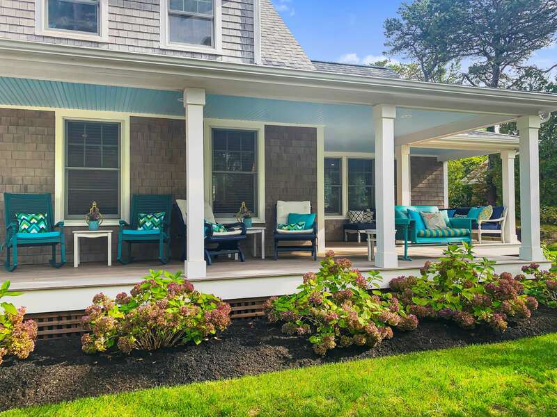 Beautiful appointed front porch at 129 Hardings Beach Rd Chatham-Cape Cod-New England Vacation Rentals