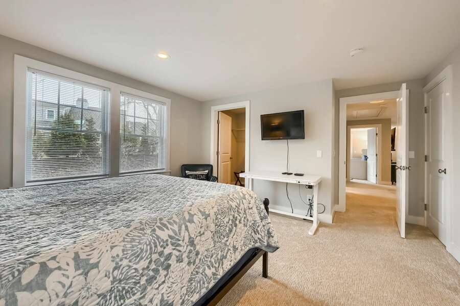 Bedroom 3 Queen bed, Flat Screen TV, flex spot  desk- 129 Hardings Beach Rd Chatham-Cape Cod-New England Vacation Rentals