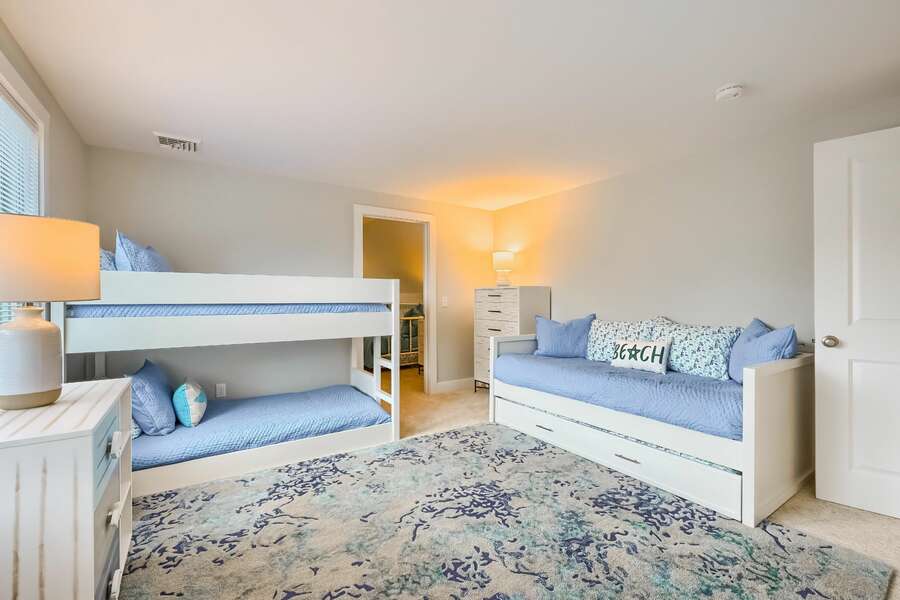 Bedroom 2 with bunk beds and twin bed with trundle 129 Hardings Beach Rd Chatham-Cape Cod-New England Vacation Rentals