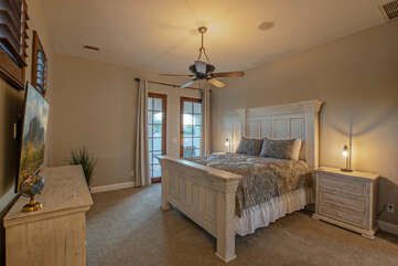 Bedroom 5 has a queen bed and smart TV, and shares a Jack & Jill bathroom with Bedroom 4.