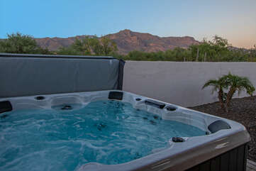 Close your eyes and wish to be in the Jacuzzi hot tub with your significant other.