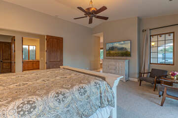 The primary suite includes a sitting area, walk-in closet and ensuite bath.
