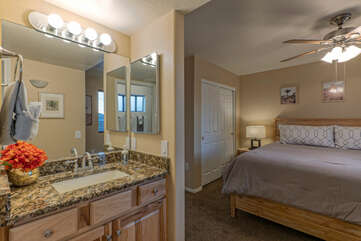 Both Bedrooms 3 and 4 have private vanities with sinks and share the shower and commode.
